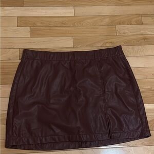 NWT Red Faux Leather Mini Skirt